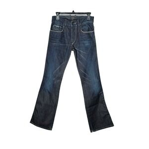 Diesel Black‎ Gold Women's Dark Wash Blue Flare Jeans 26 Button Fly  $275 #K2-9